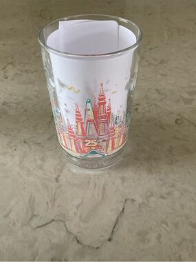 Walt Disney World 25th Anniversary Collectible Tumbler/Glass 5” High